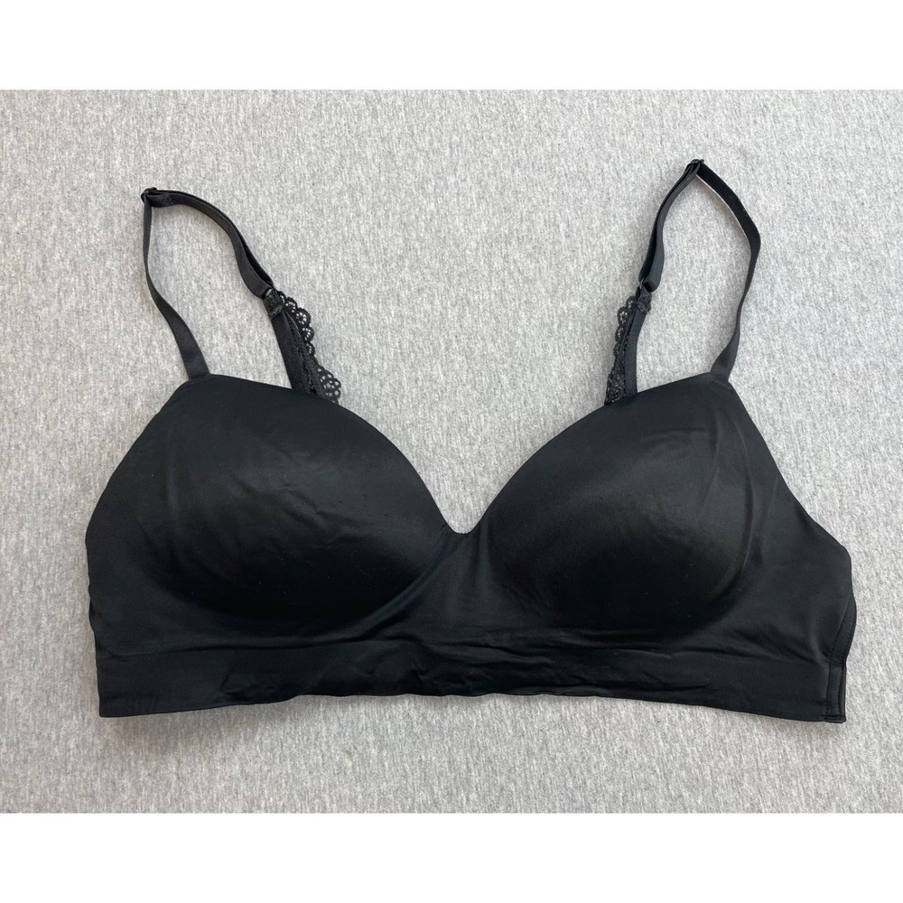 Soma Bra Womens 36B Black Wireless Enbliss Lined Bralette Adjustable Strap